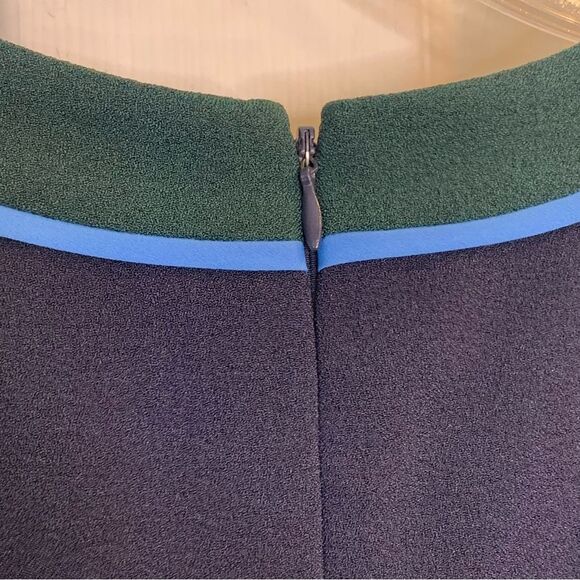1901 Mini Shift Dress Navy Size 12 Blue and Green Accents - Picture 5 of 9